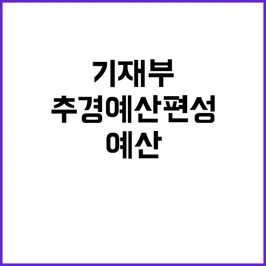 추경예산 편성? 기…