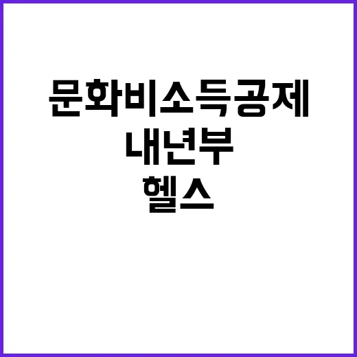 헬스 이용료 내년부터 문화비 소득공제 혜택!