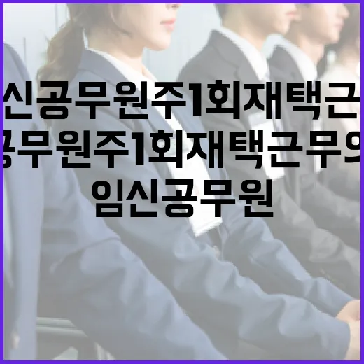 임신 공무원 주 1회 재택근무 의무화 소식!