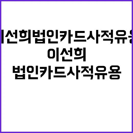 유죄, 이선희 법인카드 사적 유용 사건 공개!