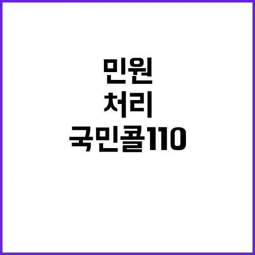 ‘국민콜 110’ 전화예약, 민원 직접 처리합니다!