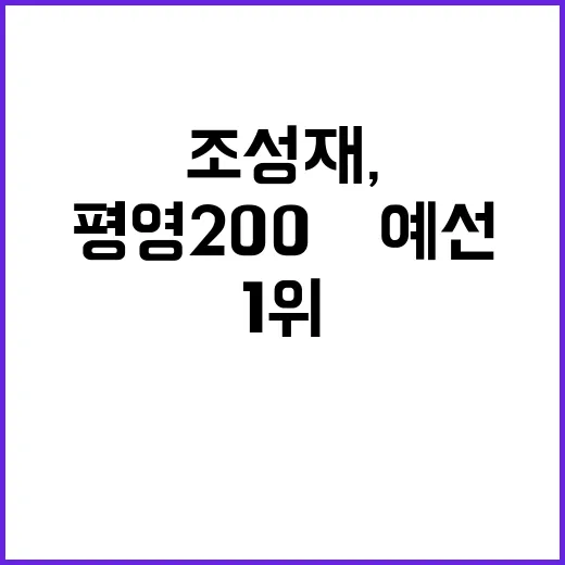 조성재, 평영 200m 예선 1위 통과의 비밀!