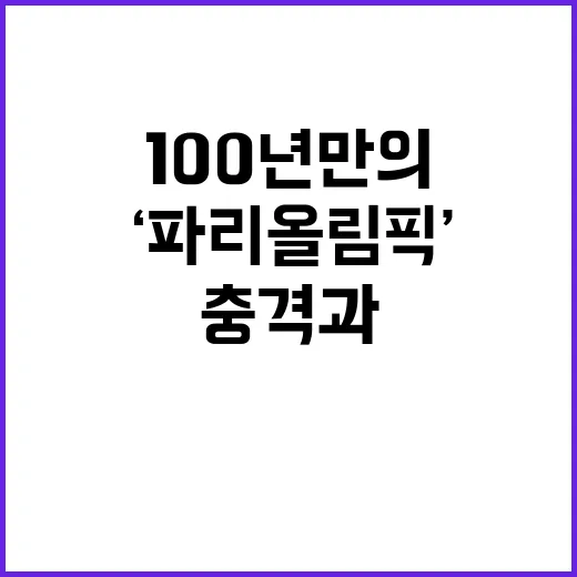 ‘파리올림픽’ 100년 만의 충격과 아름다움의 발견!