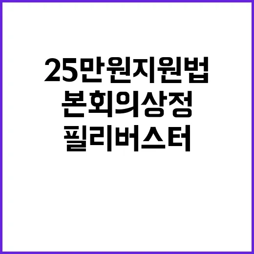 필리버스터, 25만원 지원법 본회의 상정 이슈!