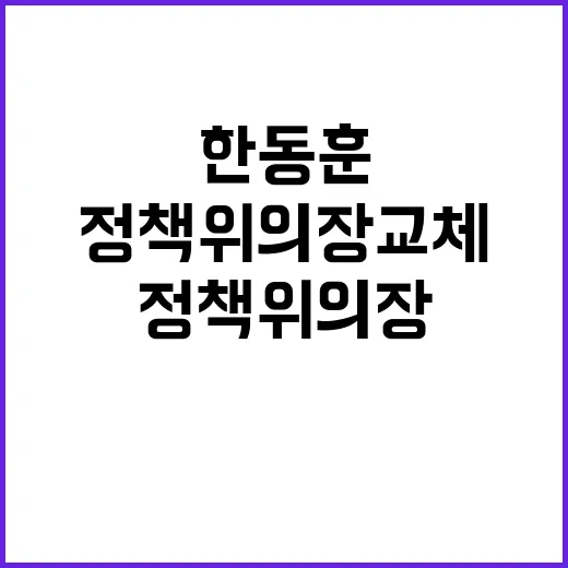 민심 변화, 한동훈 정책위의장 교체 예고!