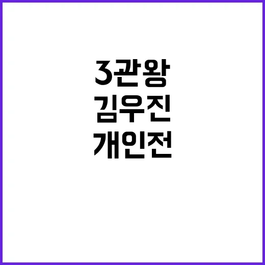 김우진, 개인전 3관왕의 꿈이 현실로?