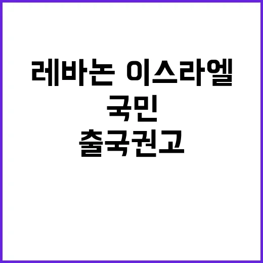 레바논·이스라엘 출국 권고, 국민 660명 위험!