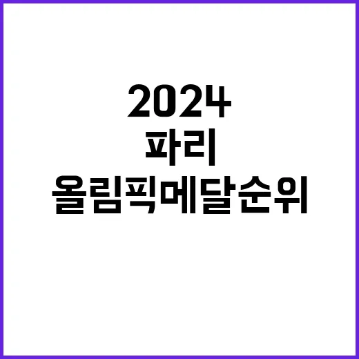 올림픽 메달 순위, 파리 2024의 뜨거운 경쟁!