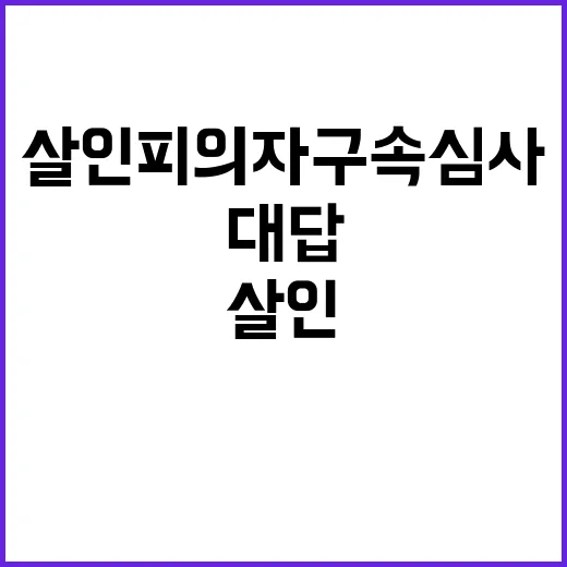 살인 피의자 구속심…