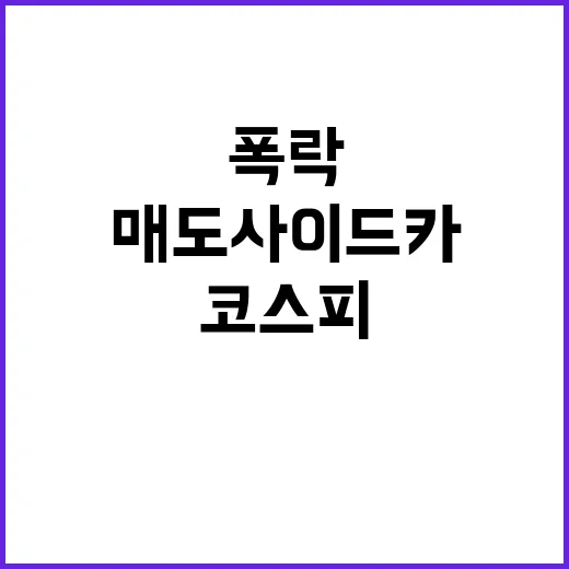 폭락, 코스피·코스…