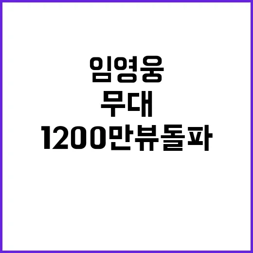 임영웅 '후' 무대, 1200만뷰 돌파의 비결은?