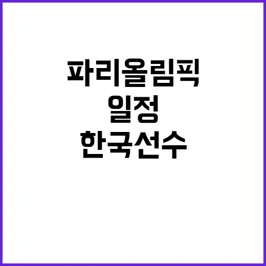 파리올림픽 한국선수 일정, 주목해야 할 순간들!