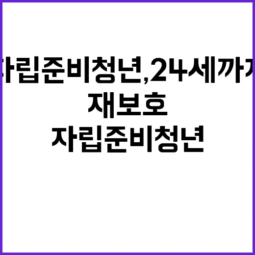 자립준비청년, 24세까지 재보호 혜택 확대!