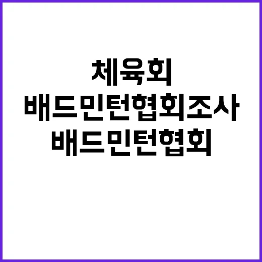 체육회, 배드민턴협회 조사 결과 충격적 사실!