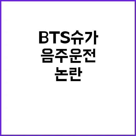 BTS 슈가 음주운…