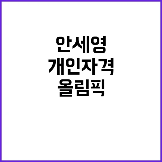 ‘LA 올림픽’ 안세영, 개인 자격 참가 여부 논란!