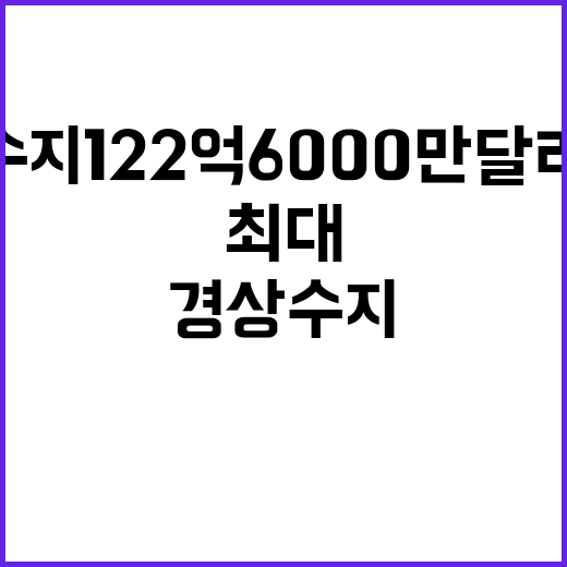 경상수지 122억6000만 달러 흑자, 최대 기록!