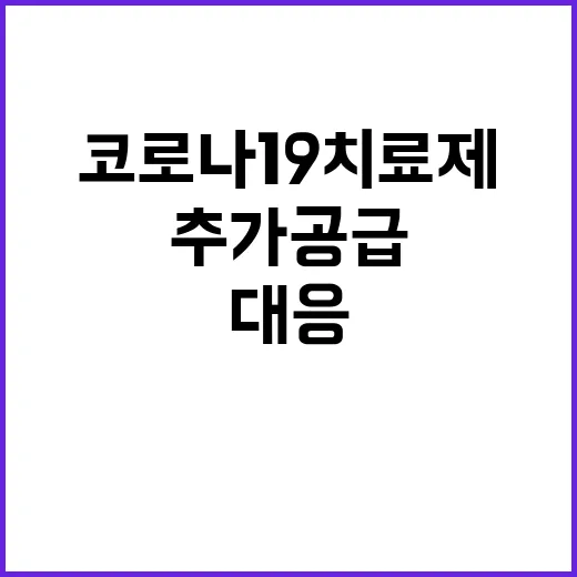 코로나19 치료제, 추가 공급과 대응의 진실 밝혀졌다!