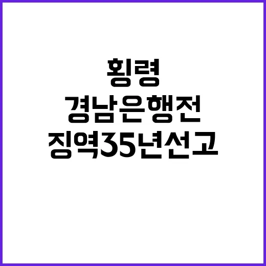 횡령 경남은행 전 …