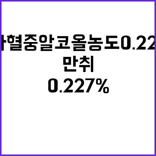 음주운전 슈가 혈중알코올농도 0.227% 만취 충격!