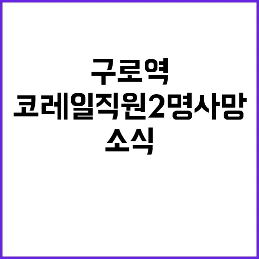 구로역 사고 코레일…