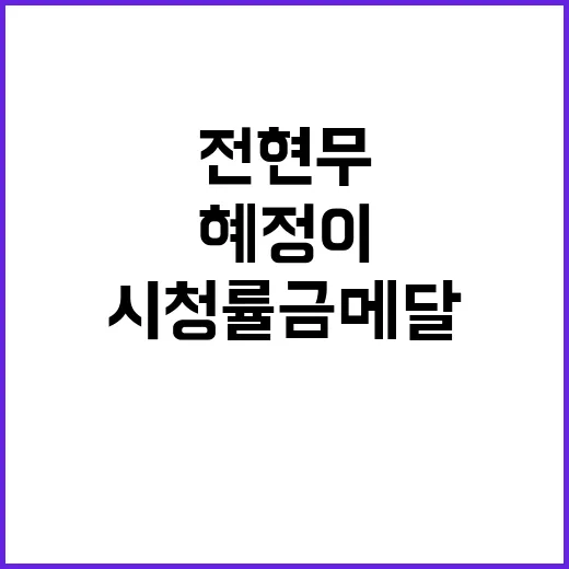 시청률 금메달 전현…