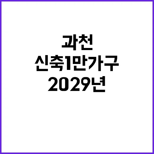 신축 1만가구 과천 분양 2029년 기대감 상승!