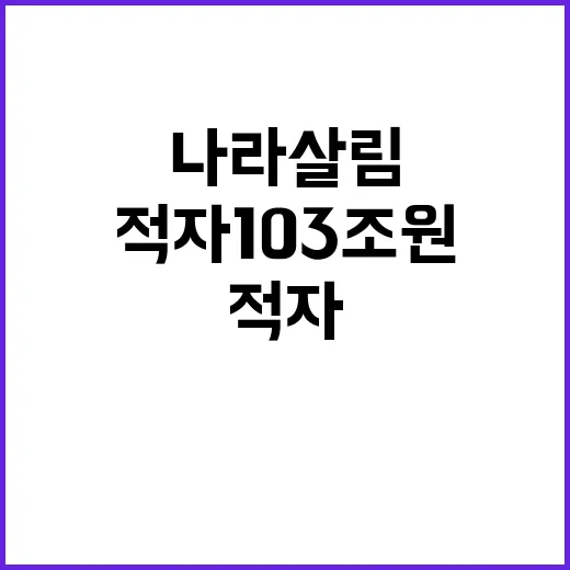 적자 103조원 올해 나라살림 역대 두 번째!