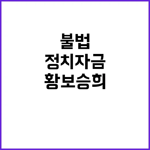 정치자금 불법 황보승희 집행유예 2년 선고!