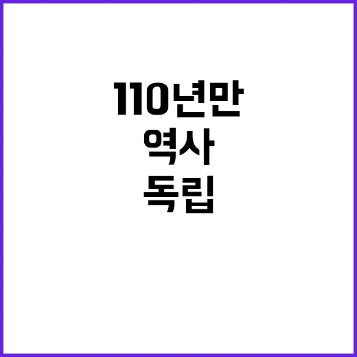 독립 투쟁 문서 110년 만에 역사로 돌아왔다!