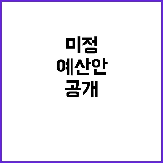 예산안 “2025년 총지출 규모 아직 미정” 공개!