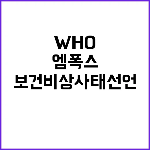 엠폭스 우려 WHO…