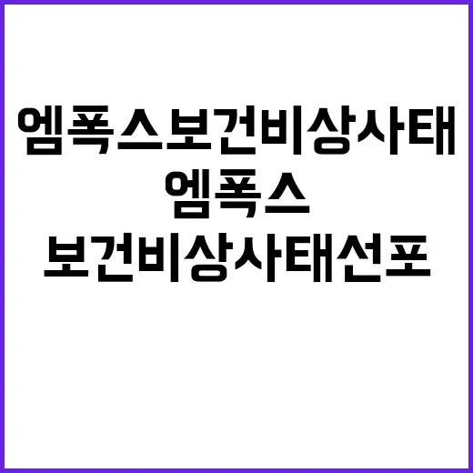 엠폭스 보건비상사태 선포…감시 및 검역 강화 필요!