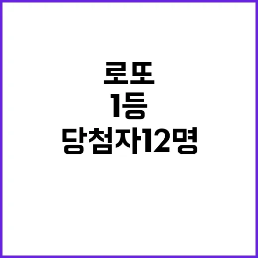 로또 1등 당첨금 자동 당첨자 12명 밝혀졌다!