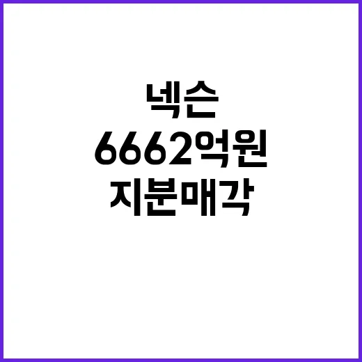 넥슨 지분 매각 6662억 원의 충격!