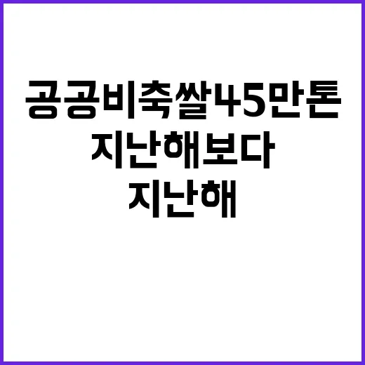 공공비축 쌀 45만…