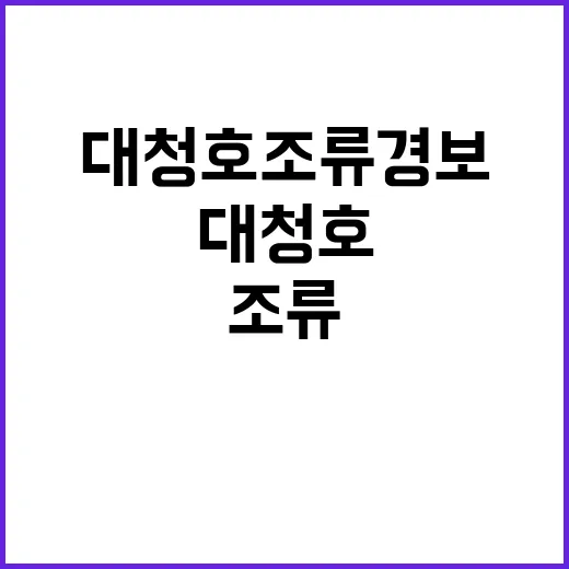 대청호 조류경보 먹는물 안전은 문제없다!