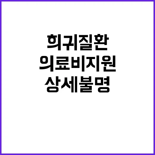 희귀질환 의료비 지원 상세불명 사실은 이렇습니다!