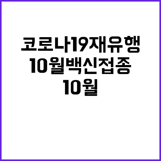 코로나19 재유행 10월 백신 접종 필수!