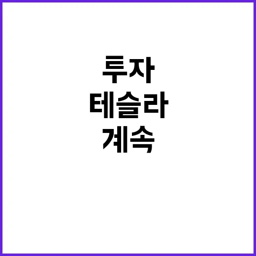 테슬라 투자 계속할…