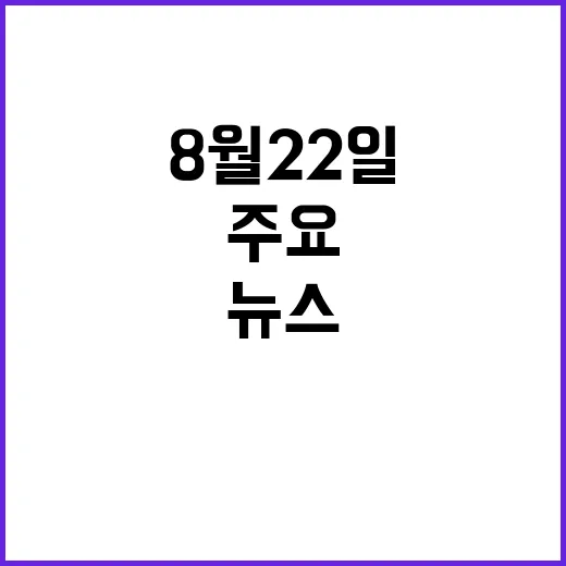 뉴스리뷰 8월 22일 주요 사건과 트렌드 정리!