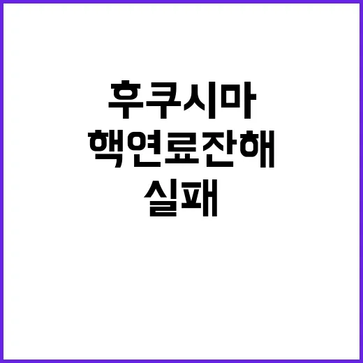 후쿠시마 핵연료잔해…