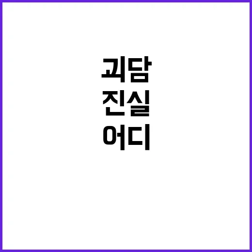 괴담 선동 진실은 …