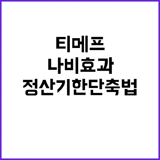 나비효과 티메프의 새로운 정산기한 단축법은?