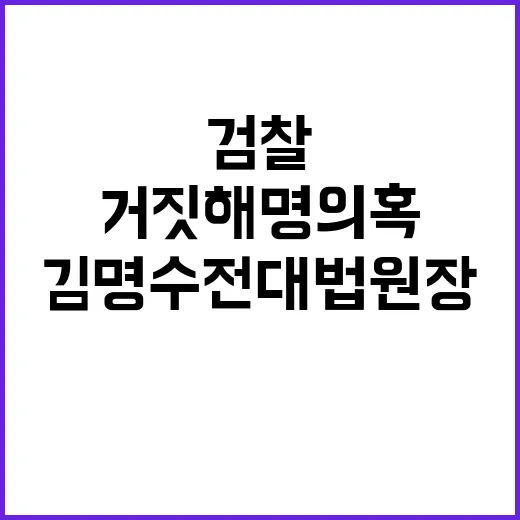 검찰 김명수 전 대법원장 거짓해명 의혹 소환 조사!