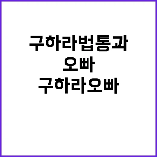 구하라법 통과 고 구하라 오빠의 감사 메시지!