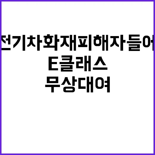 벤츠 전기차 화재 피해자들에 E클래스 무상대여!