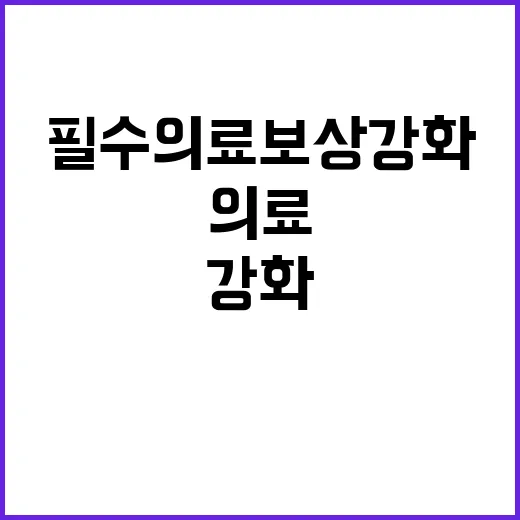 복지부 필수의료 보상 강화 정책의 진실 공개!