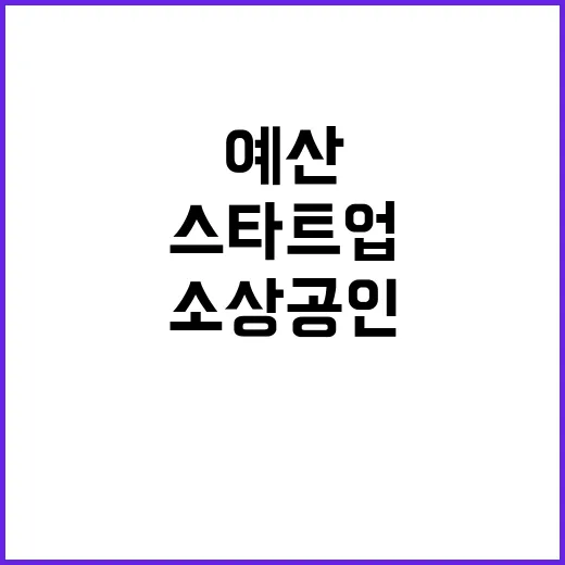 예산 15조 소상공인과 스타트업에 희망을!