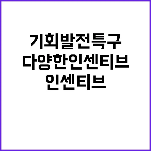 기회발전특구 다양한 인센티브로 투자 지속 유치!